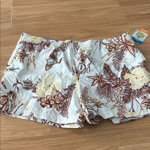 Columbia Sandy River Printed Shorts in White, Brown & Yellow